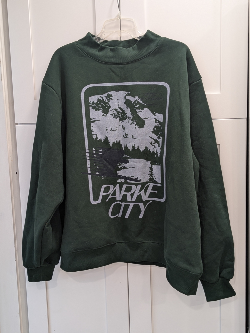 Unbranded Parke City Forest Graphic Crewneck Sweater - Forest Green